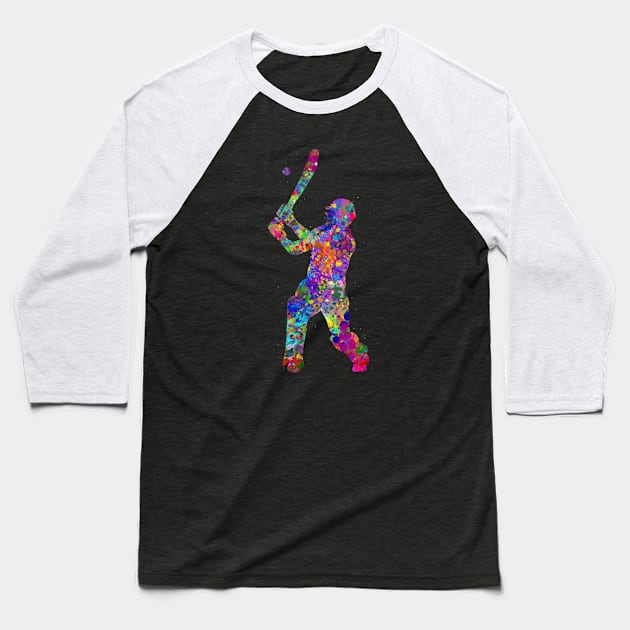 Cricket player watercolor art Baseball T-Shirt by Yahya Art